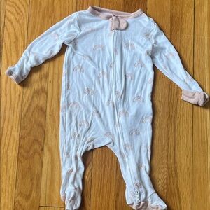 Cloud Island White and Pink Rainbow Footie